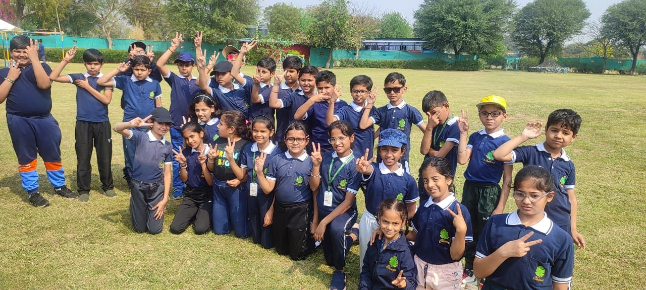 Chinar students together on the school grounds